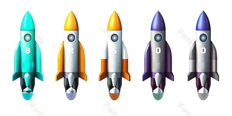 卡通图片,科学元素,天空PNG,火箭免抠素材